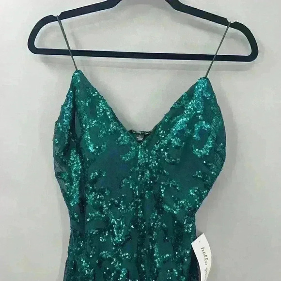 Lovely Day Mini Dress Womens Large Mesh Sequin Y2K Glam Party Sparkly Cocktail - Picture 3 of 10